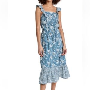NWT women’s Paige brand “poppy” dress, size xsmall in navy multi blend color
